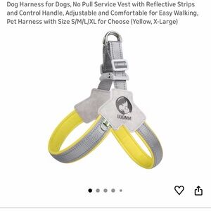 Yellow and Gray Dog Harness